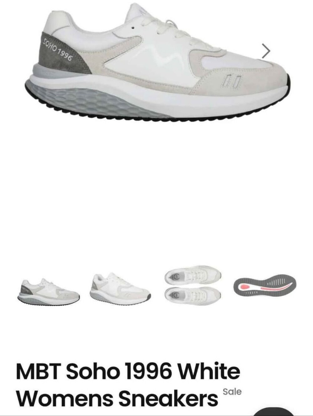 MBT White and Gray Women's 1996 Soho Sneakers